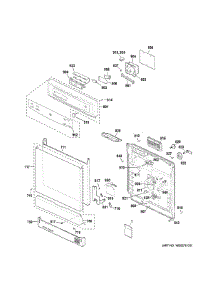 Escutcheon & Door Assembly parts for Ge Dishwasher GSM2260V45SS from AppliancePartsPros.com