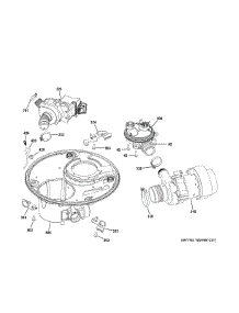 Sump & Motor Mechanism parts for Ge Dishwasher GDF510PSJ0SS from AppliancePartsPros.com