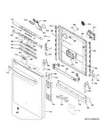 Escutcheon & Door Assembly parts for Ge Dishwasher GDT635HGJ0BB from AppliancePartsPros.com