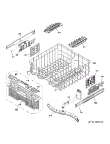Upper Rack Assembly parts for Ge Dishwasher DDT575SGF5BB from AppliancePartsPros.com