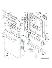Escutcheon & Door Assembly parts for Ge Dishwasher PDT750SSF5SS from AppliancePartsPros.com