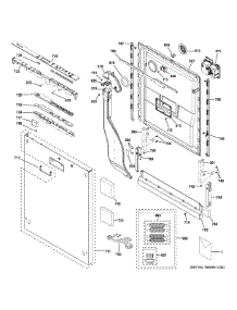 Escutcheon & Door Assembly parts for Ge Dishwasher ZDT870SIF1II from AppliancePartsPros.com