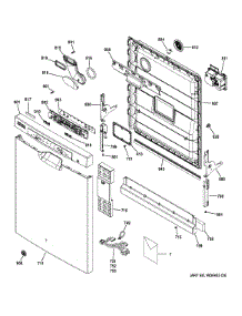 Escutcheon & Door Assembly parts for Ge Dishwasher GDF510PMD2MB from AppliancePartsPros.com