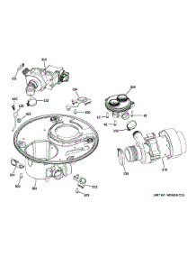 Sump & Motor Mechanism parts for Ge Dishwasher GDF510PMD2MB from AppliancePartsPros.com