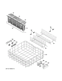 Lower Rack Assembly parts for Ge Dishwasher GDF570SGF4CC from AppliancePartsPros.com