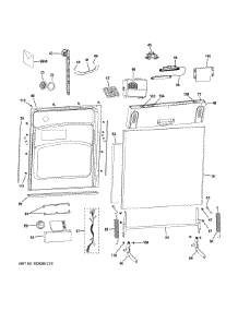 Escutcheon & Door Assembly parts for Ge Dishwasher PDW1800N02WW from AppliancePartsPros.com