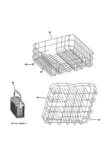 Rack Assemblies parts for Ge Dishwasher PDW1800N02WW from AppliancePartsPros.com