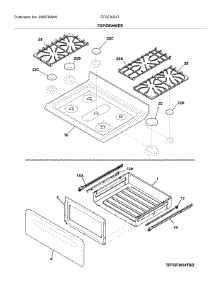 Top / Drawer parts for Frigidaire Range FFGF3054TWD from AppliancePartsPros.com