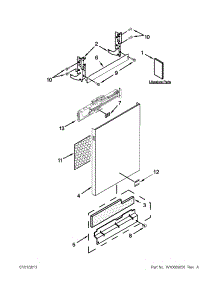 Door Panel Parts parts for Kenmore Dishwasher 665.12813K310 (66512813K310, 665 12813K310) from AppliancePartsPros.com