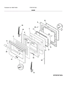 Door parts for Frigidaire Range FPGF3077QFJ from AppliancePartsPros.com