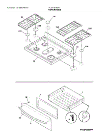 Top / Drawer parts for Frigidaire Range FGGF3036TFC from AppliancePartsPros.com