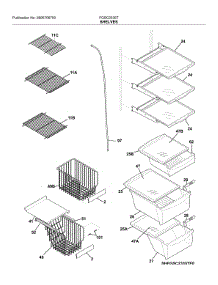 Shelves parts for Frigidaire Refrigerator FGSC2335TD4 from AppliancePartsPros.com