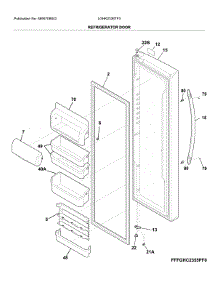 Fresh Food Door parts for Frigidaire Refrigerator LGHK2336TF3 from AppliancePartsPros.com