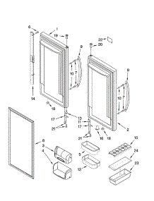 Refrigerator Door Parts parts for Kenmore Refrigerator 596.76582601 (59676582601, 596 76582601) from AppliancePartsPros.com
