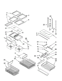 Shelf Parts parts for Kenmore Refrigerator 596.76582601 (59676582601, 596 76582601) from AppliancePartsPros.com
