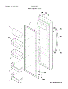 Fresh Food Door parts for Frigidaire Refrigerator FGSS2635TF5 from AppliancePartsPros.com