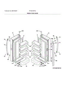 Fresh Food Door parts for Frigidaire Refrigerator FFHN2750TS2 from AppliancePartsPros.com