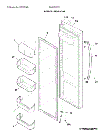 Refrigerator Door parts for Frigidaire Refrigerator DGHX2655TF5 from AppliancePartsPros.com