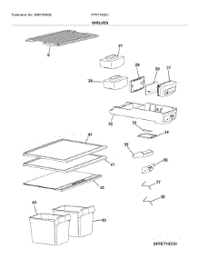 Shelves parts for Frigidaire Refrigerator FFET1022UW from AppliancePartsPros.com