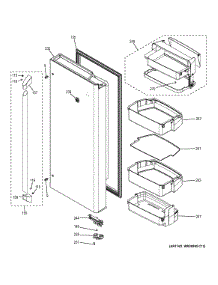 Fresh Food Door - Rh parts for Ge Refrigerator CFE28TSHISS from AppliancePartsPros.com