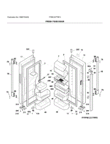Fresh Food Door parts for Frigidaire Refrigerator FPBG2277RF3 from AppliancePartsPros.com