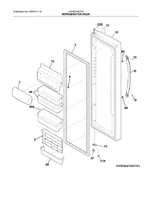 Fresh Food Door parts for Frigidaire Refrigerator DGHK2355TF0 from AppliancePartsPros.com