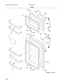 Doors parts for Frigidaire Refrigerator FFHT2021TW1 from AppliancePartsPros.com