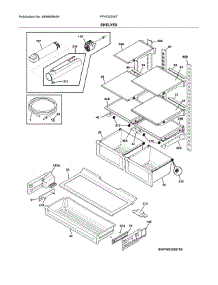 Shelves parts for Frigidaire Refrigerator FFHD2250TS3 from AppliancePartsPros.com