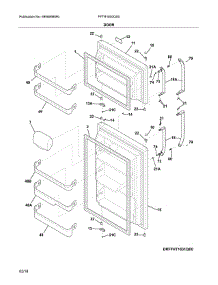 Door parts for Frigidaire Refrigerator FFTR1830QS0 from AppliancePartsPros.com