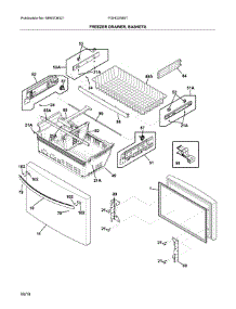 Freezer Drawer, Baskets parts for Frigidaire Refrigerator FGHD2368TF3 from AppliancePartsPros.com