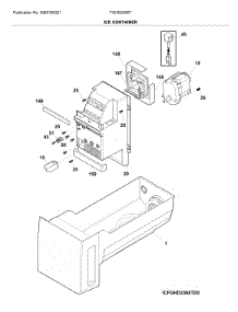 Ice Container parts for Frigidaire Refrigerator FGHD2368TD3 from AppliancePartsPros.com