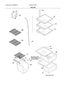 Shelves parts for Frigidaire Refrigerator FFHS2311LBHA from AppliancePartsPros.com
