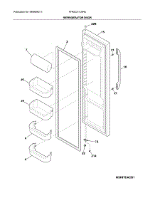 Fresh Food Door parts for Frigidaire Refrigerator FFHS2311LBHA from AppliancePartsPros.com