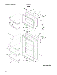 Doors parts for Frigidaire Refrigerator FGTR2037TF1 from AppliancePartsPros.com