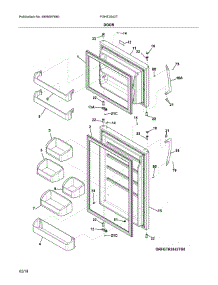 Doors parts for Frigidaire Refrigerator FGHT2042TE1 from AppliancePartsPros.com