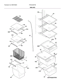 Shelves parts for Frigidaire Refrigerator FFSC2323TS0 from AppliancePartsPros.com
