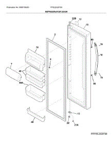 Refrigerator Door parts for Frigidaire Refrigerator FFSC2323TS0 from AppliancePartsPros.com