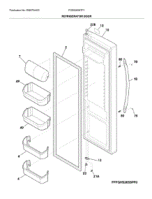 Refrigerator Door parts for Frigidaire Refrigerator FGSS2635TF1 from AppliancePartsPros.com