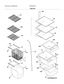 Shelves parts for Frigidaire Refrigerator FGSS2635TF1 from AppliancePartsPros.com
