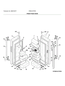 Fresh Food Door parts for Frigidaire Refrigerator FPBC2277RFD from AppliancePartsPros.com