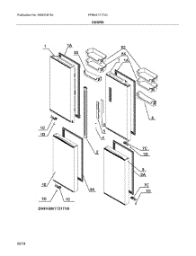 Doors parts for Frigidaire Refrigerator FFBN1721TV0 from AppliancePartsPros.com