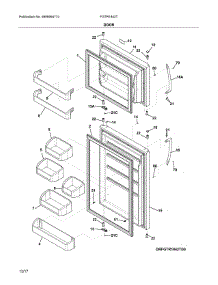 Door parts for Frigidaire Refrigerator FGTR1842TP1 from AppliancePartsPros.com