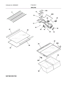 Shelves parts for Frigidaire Refrigerator FTMD18P4TS2 from AppliancePartsPros.com