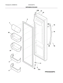 Refrigerator Door parts for Frigidaire Refrigerator DGHX2355TF0 from AppliancePartsPros.com
