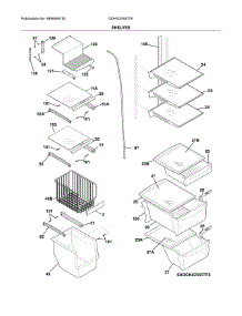 Shelves parts for Frigidaire Refrigerator DGHX2355TF0 from AppliancePartsPros.com