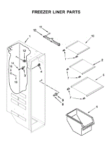 Freezer Liner Parts parts for Kenmore Refrigerator 106.51115711 (10651115711, 106 51115711) from AppliancePartsPros.com