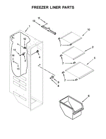 Freezer Liner Parts parts for Kenmore Refrigerator 106.51115710 (10651115710, 106 51115710) from AppliancePartsPros.com