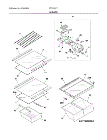Shelves parts for Frigidaire Refrigerator FFTR1821TS2 from AppliancePartsPros.com