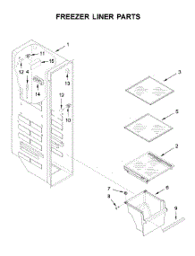 Freezer Liner Parts parts for Kenmore Refrigerator 106.51789414 (10651789414, 106 51789414) from AppliancePartsPros.com