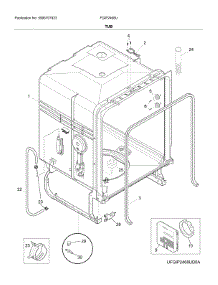 Tub parts for Frigidaire Dishwasher FGIP2468UD0A from AppliancePartsPros.com